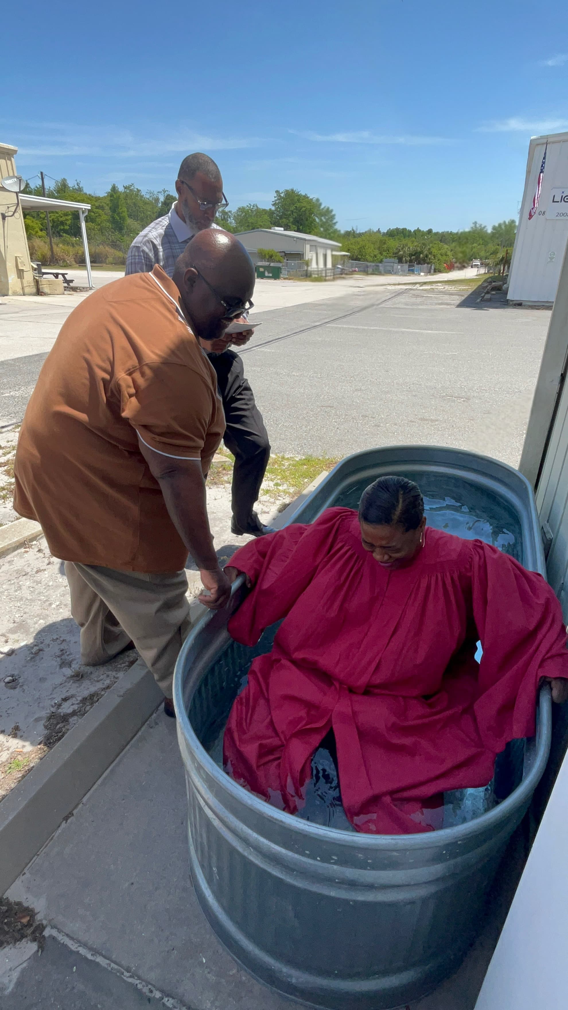 A baptism at Greater New Bethel Christ Temple